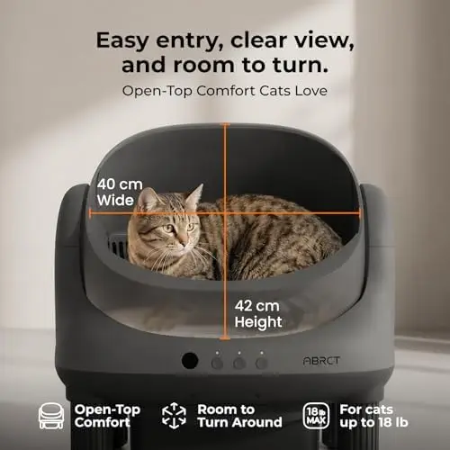 Open Top L1 Self Cleaning Litter Box,Electronic Hands-Free,Smart Robot,Automatic Cleaning Litter Box-App Control and