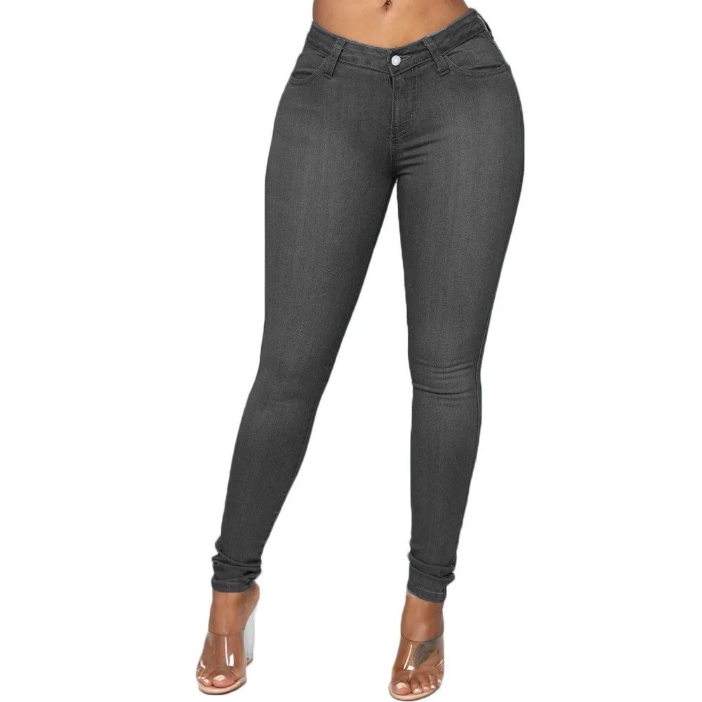 Washed Finish Pants Water Wash Full Length Street with Slim Fit Summer Edgy Street High Stretch Skinny Fit Acid Wash Women Jeans view 5
