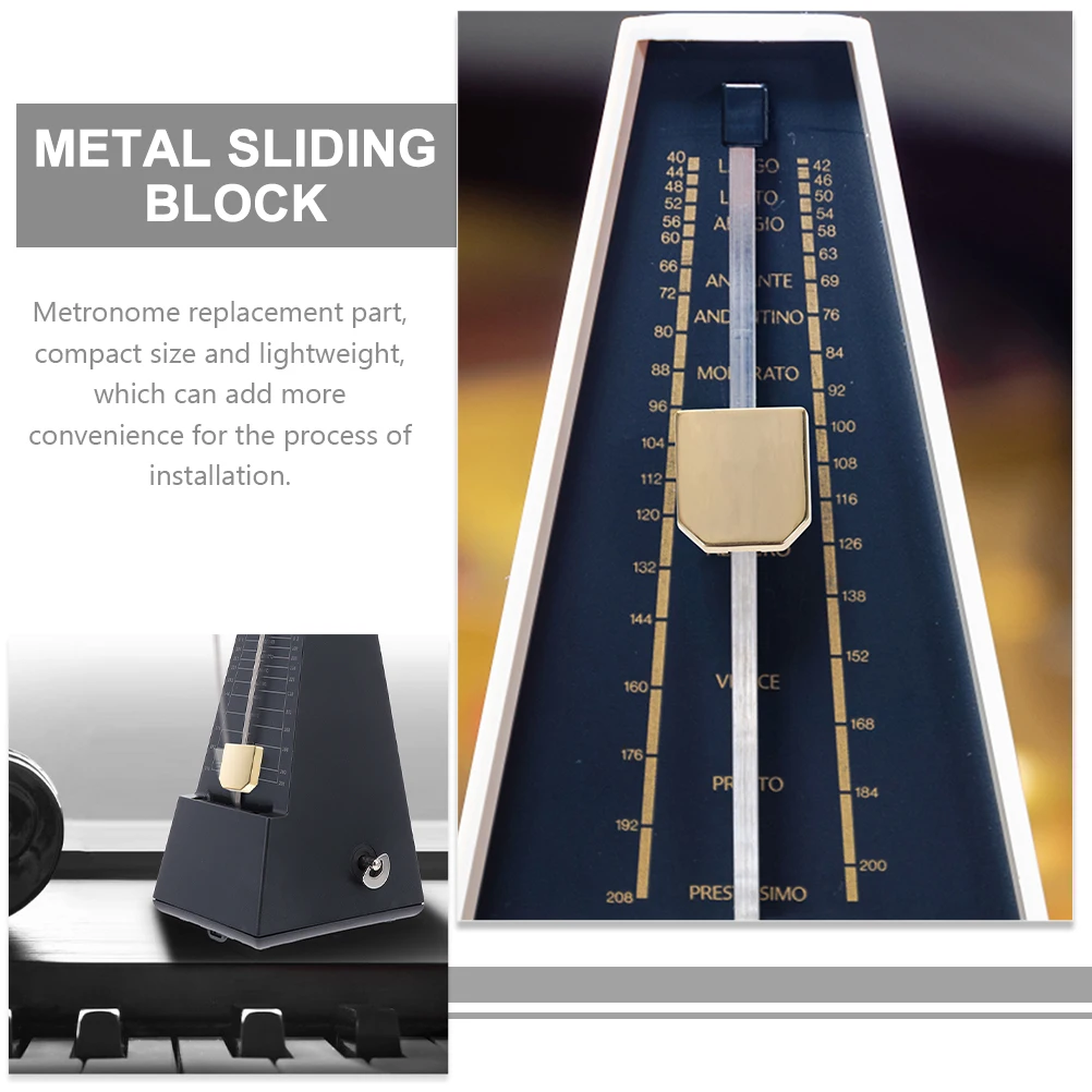 

2Pcs Universal Metronome Slider Metal Block Easy to Install and Remove for Rhythm Control Metronome Mechanical
