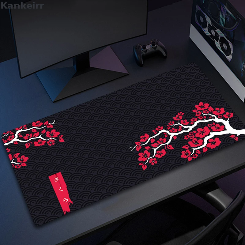 Sakura Mouse Pad Gamer Desk Mat Big Gaming Mousepad XXL Mouse Mat Large Keyboard Mat Purple Cherry Blossom Desk Pads  Computer