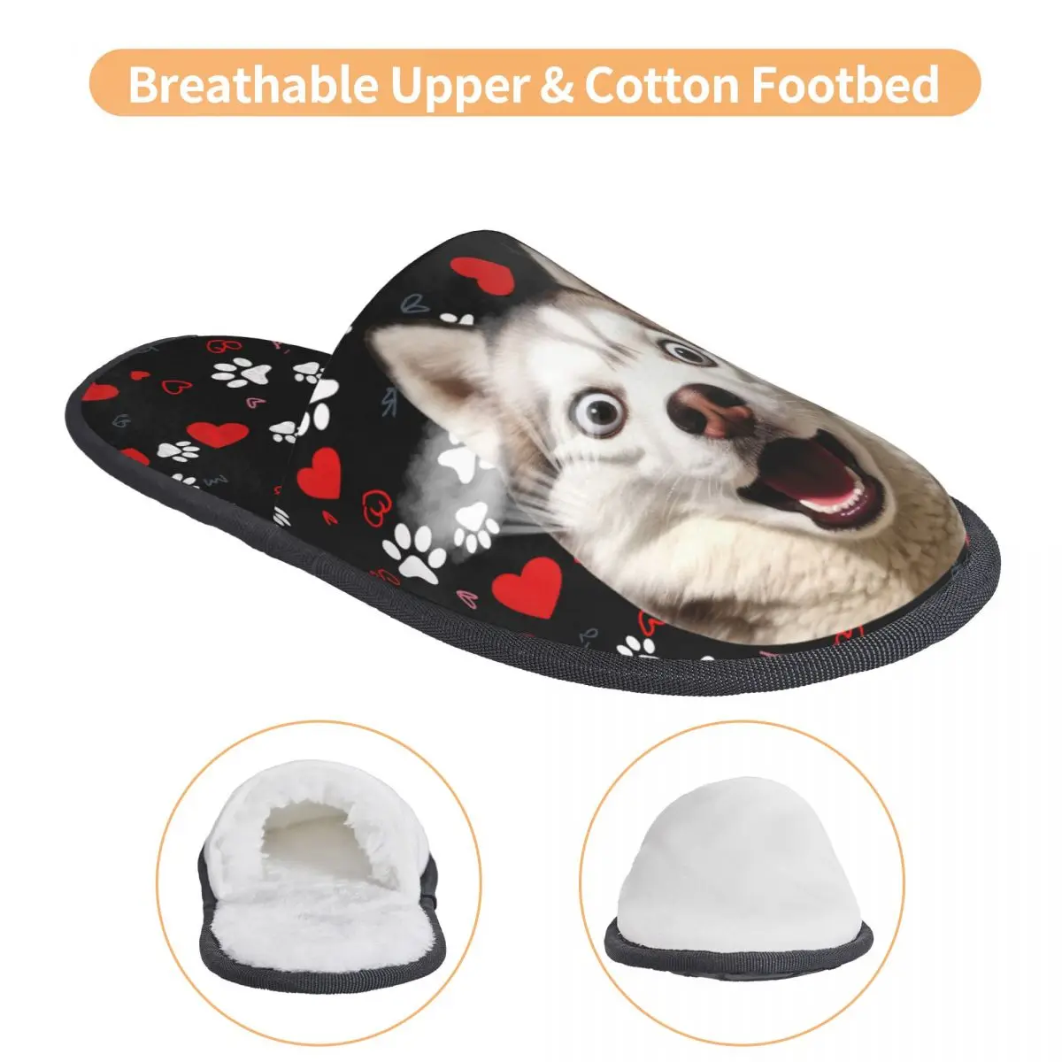 Custom Your Dogs Cats Face Meme Soft Memory Foam House Slippers Women Animal Lovers Cozy Warm Anti-Skid Slipper
