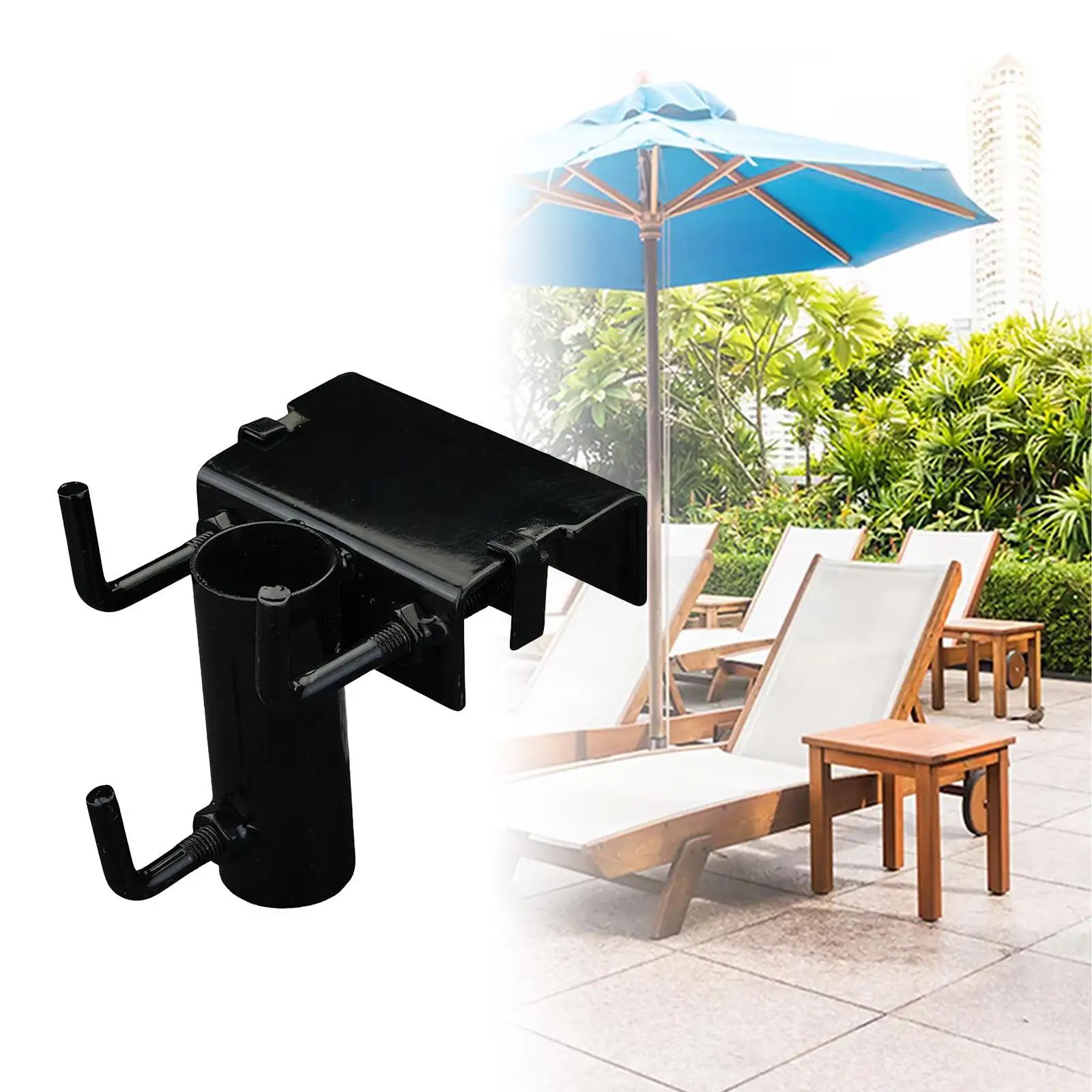 

Universal Patio Umbrella Fixed Clip Clamp Adjustable Steel Stand for Beach Camping Garden Fishing Cart