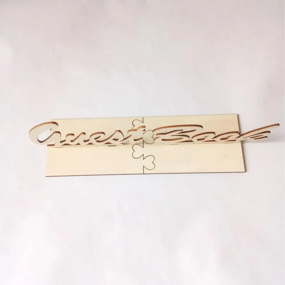 

Wedding Guest Book Signature Box for Golden Guests Decorations Welcome Easel Stand Guestbook Wooden Household Urn Hearts