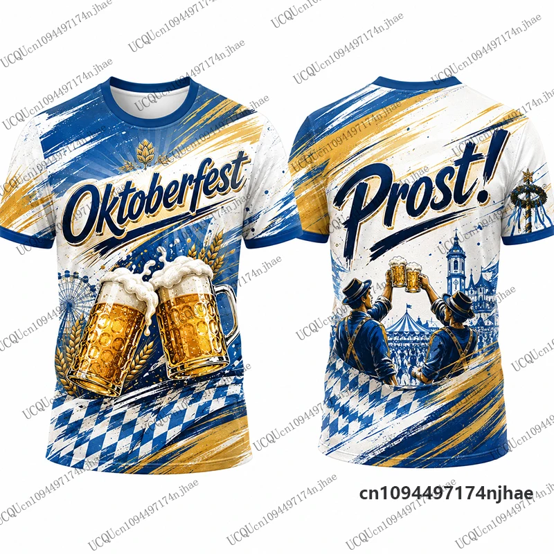 Neues Deutschland Oktoberfest 2026 Prost! Bedrucktes Fußballtrikot für Herren, T-Shirt, Sommer, atmungsaktiv, Sport-T-Shirt, lässige Oberteile für Kinder/Erwachsene – Detail 5