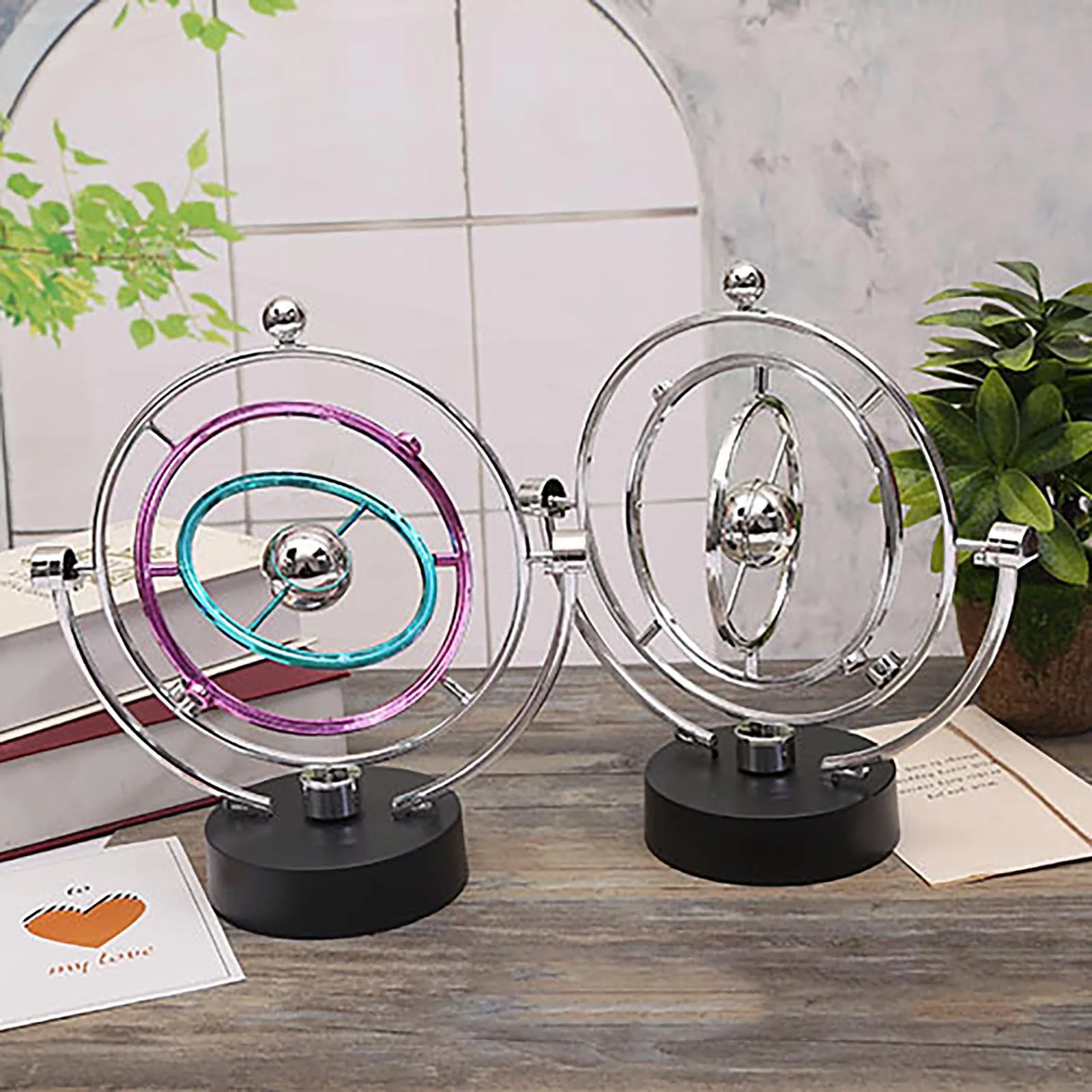 Creative Rotating Ferris Wheel Perpetual Motion Apparatus Simple Newton Pendulum Ball Physical Magnetic Balance Wobbler Gifts