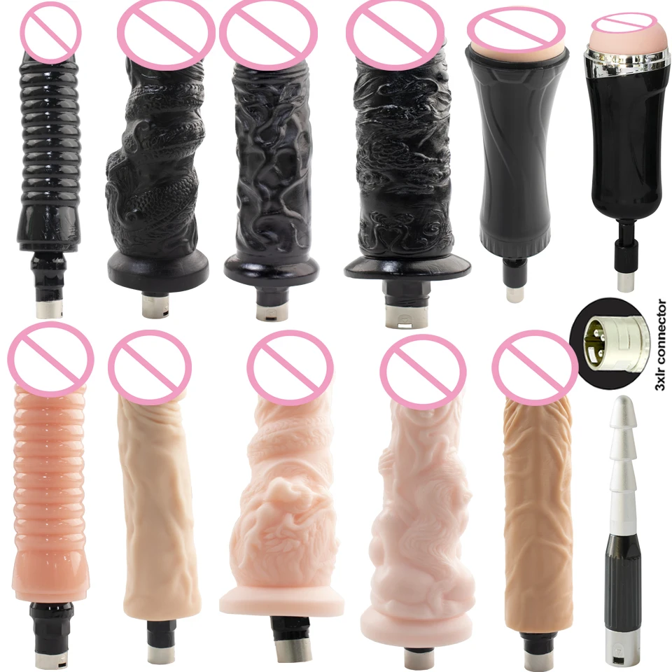 

FREDORCH 3XLR Sex machine Attachment dildo Vibrating Dildo black Big Bendable Dildo Male Masturbation Cup for sex machine