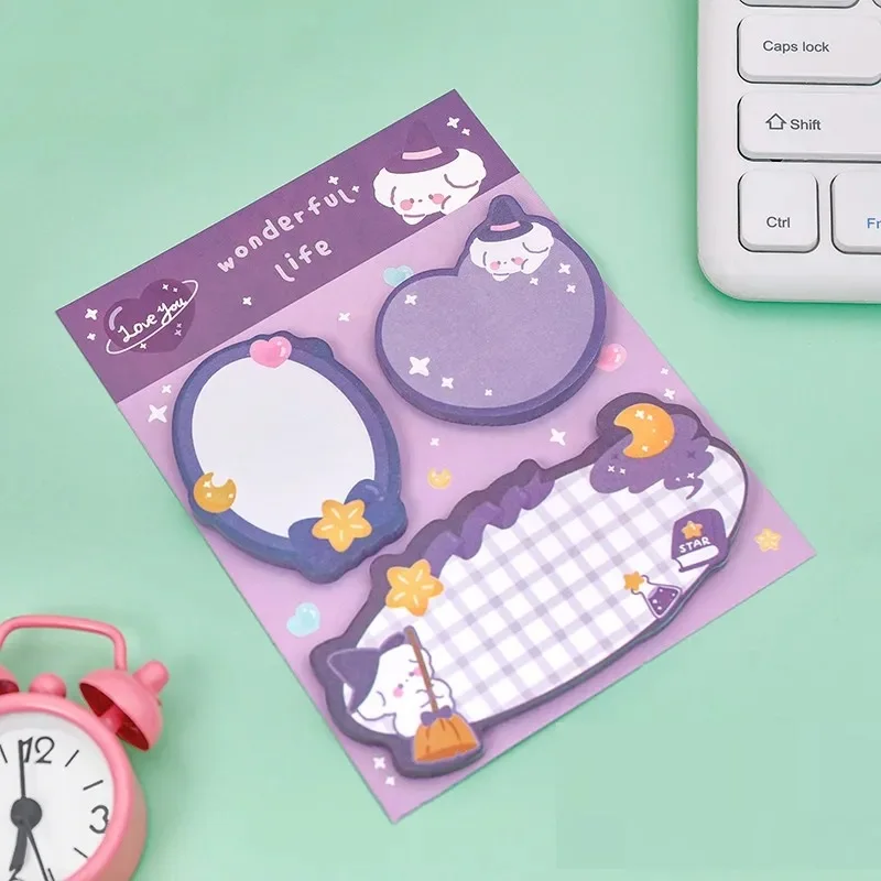 Cute Cartoon Sticky Notes Mini Kawaii Rabbit Bear Memo Pad autoadesivo messaggio adesivo forniture scolastiche per ufficio cancelleria