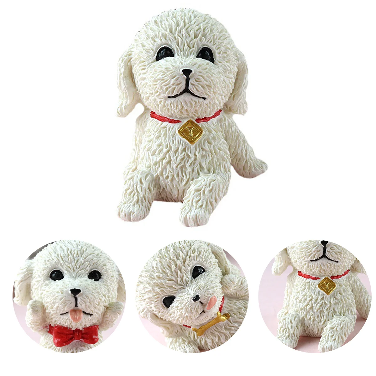 

4Pcs Puppy Ornaments Unique Resin Craft Decorative Dog Sculptures Desktop Decor Creative Home Adornment Dog Statue