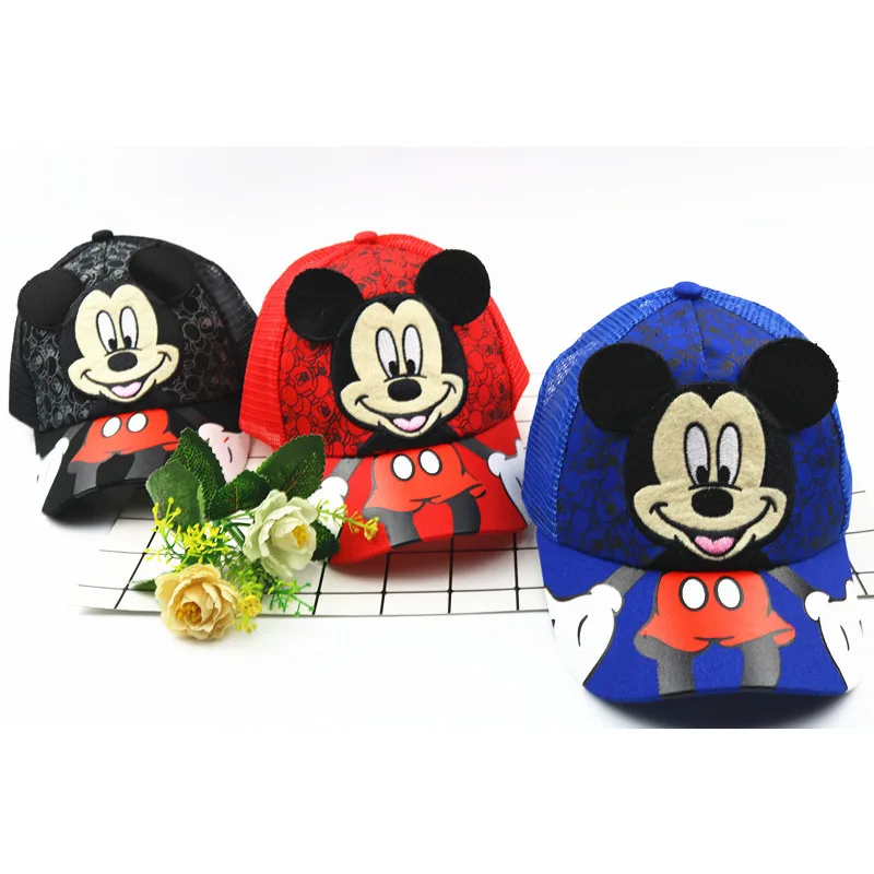 2024 Disney Hat Mickey Mouse Anime Baseball Caps For Kids Hip Hop Hat Cute Minnie Hat Baby Boy Adjustable Summer Sun Hat Gift