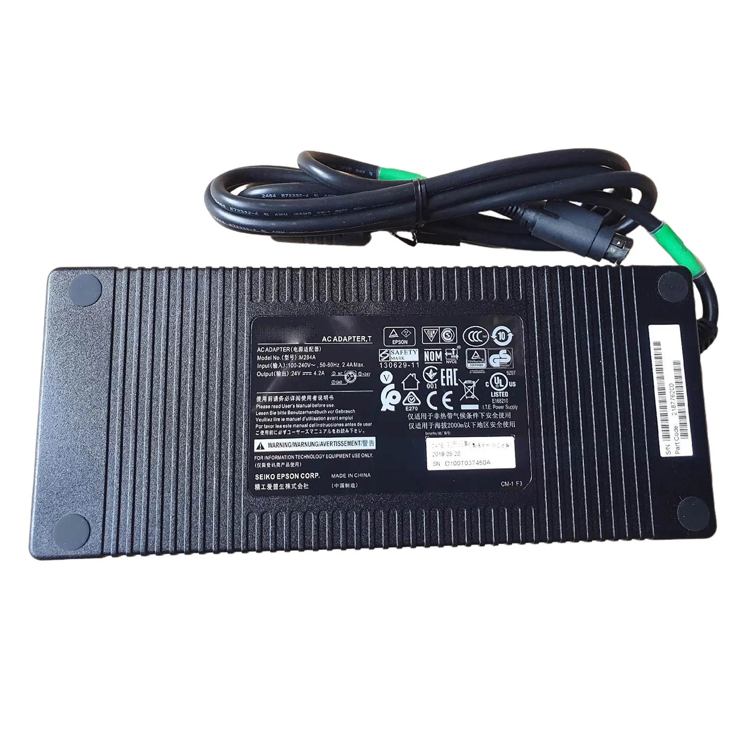 

Original M284A 24V 4.22A 100W 3-Pin AC Adapter Charger for Epson Scanner Printer Power Supply