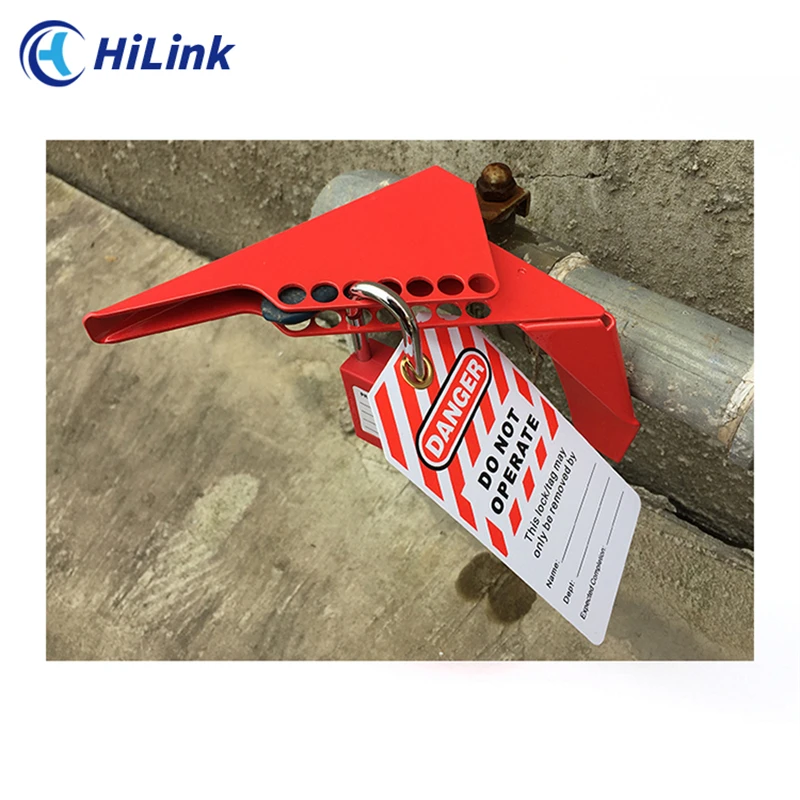 Industrial Hardened Steel Wedged Large Ball Valve Lockout Tagout Device For 1-1/4in (31mm) to 3in (76mm) Diameter Valves