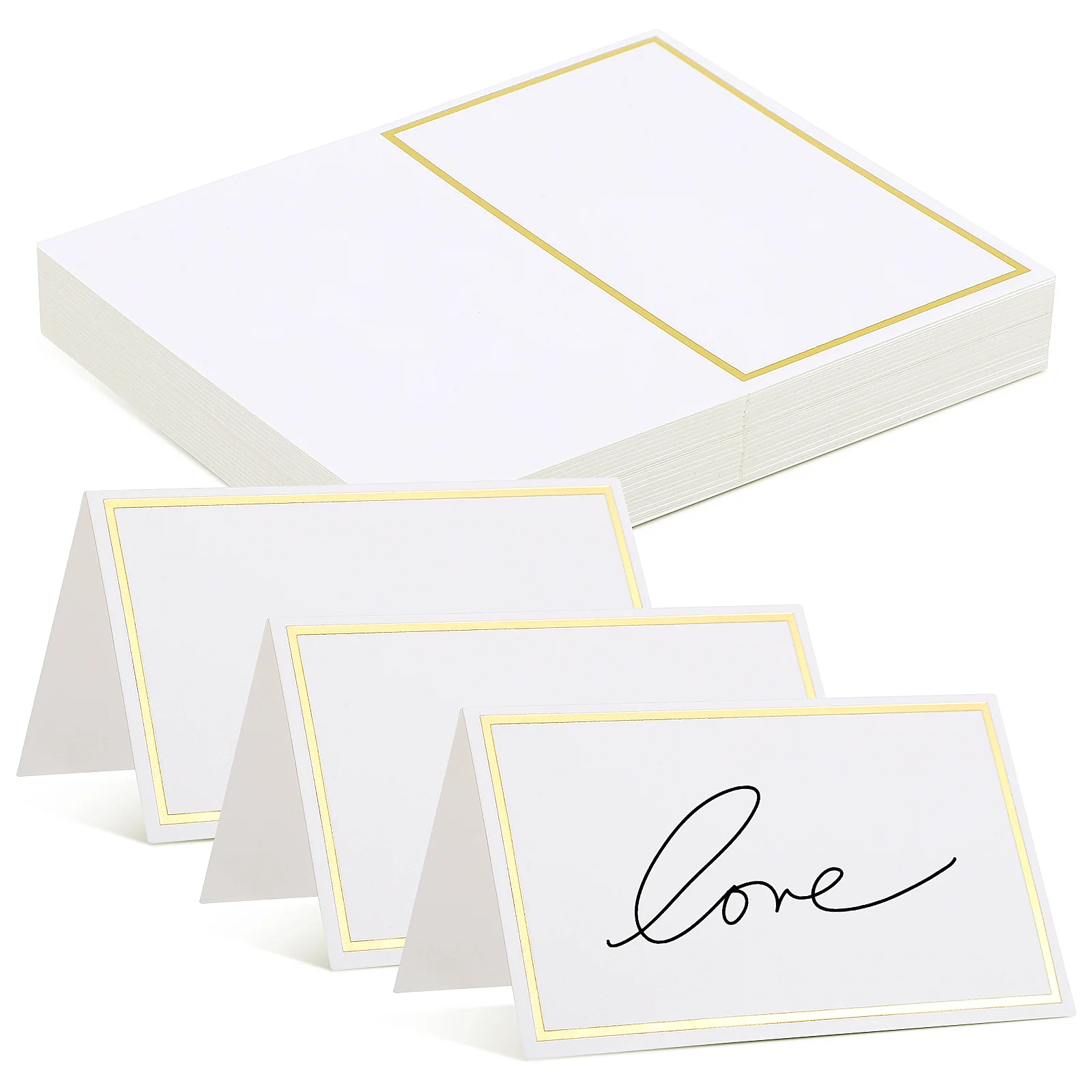 Tarjetas de comida piezas para Buffet, etiquetas de nombre de boda, asiento de mesa, fiesta de cena, plegable, 40 unidades