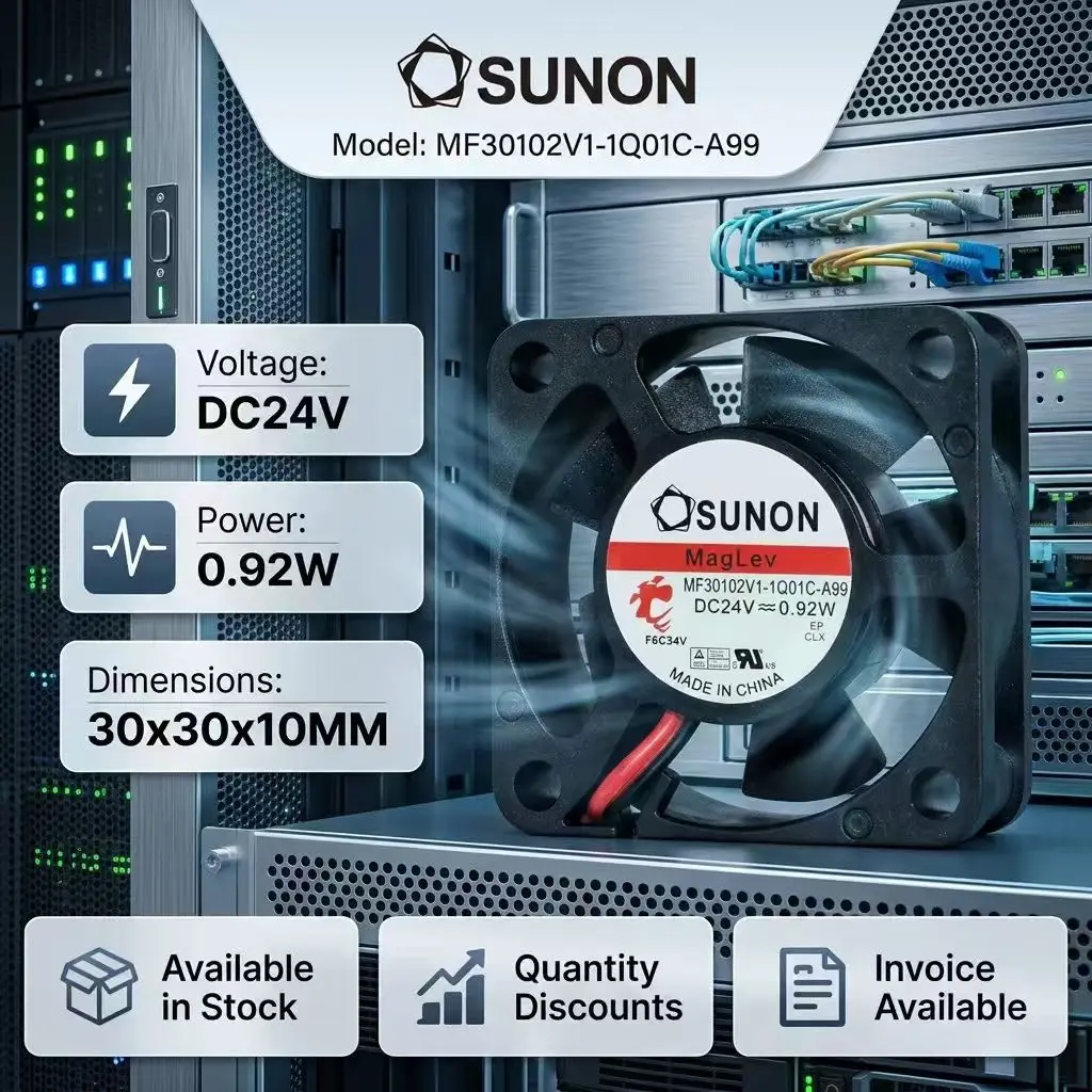 For SUNON MF30102V1-1Q01C-A99 DC 24V 0.92W 3010 30x30x10mm MagLev 2-Pin 3D Printer Extruder Server Inverter Case Cooler Fans