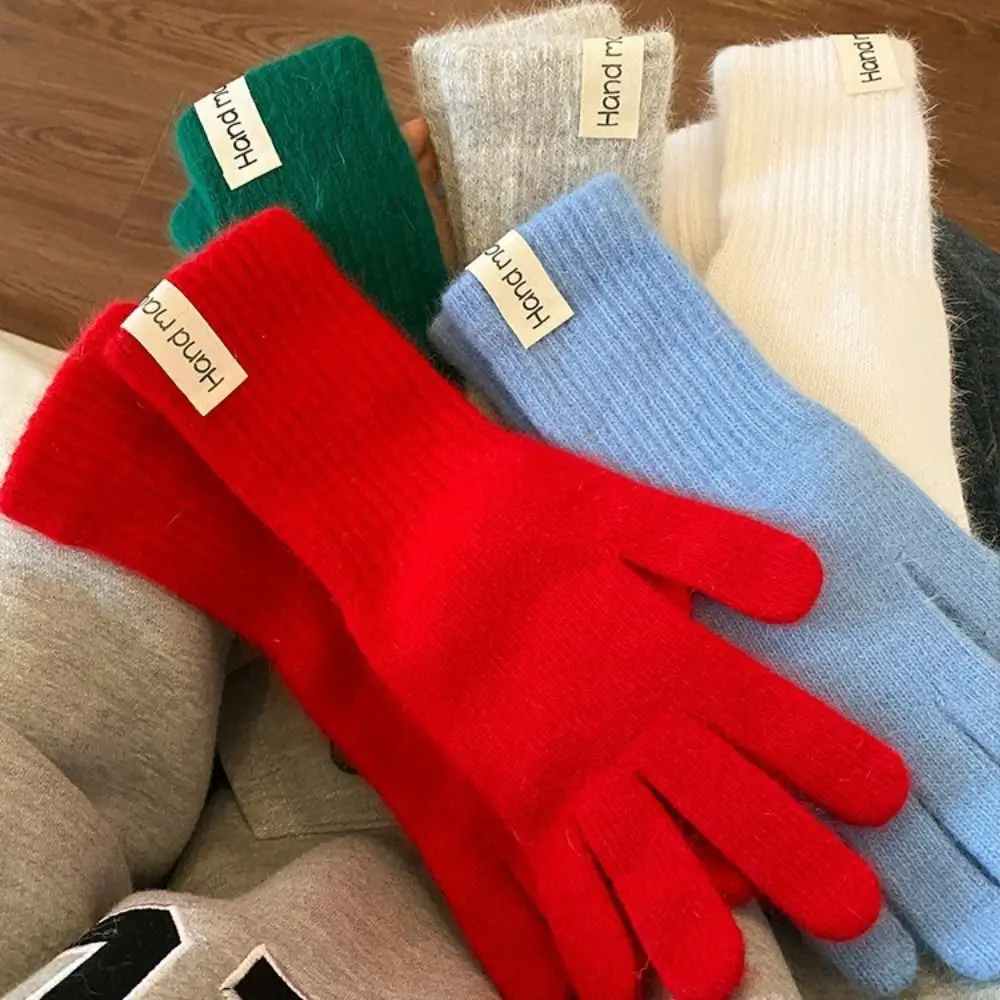 Full Finger Women Winter Warm Gloves Candy Colors Protection From Cold Warm Riding Gloves Elasticity Windproof