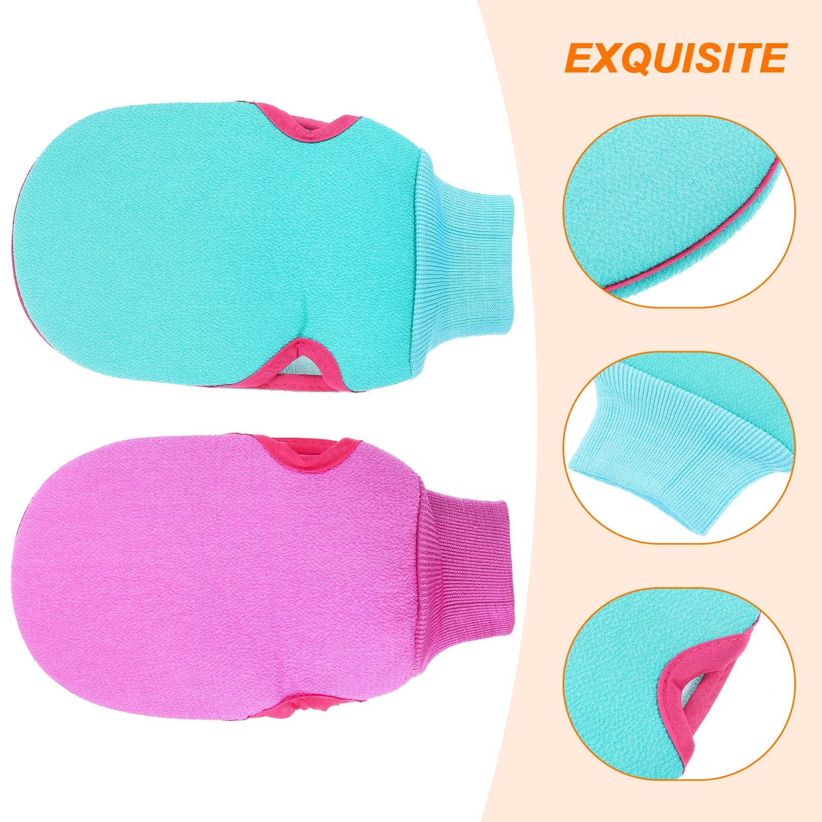 

2 pcs Exfoliating Gloves Shower Scrubber For Body Bathing Mitt Deep Cleansing Dirt Removal Lightweight Portable Design For Men