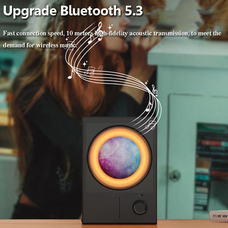 女の子と子供のためのワイヤレスBluetoothスピーカー,ステレオサウンド,ホワイトノイズ,多機能音楽プレーヤー,寝室の常夜灯