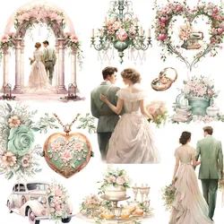 20Pcs/Pack Romantic Wedding Sticker DIY Craft Scrapbooking Album Junk Journal Decorative Stickers