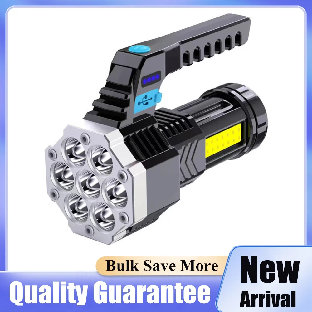 IPX 4 Waterproof Flashlight LED Work Light 4 Light Mode USB Charging Adjustable Brightness Flash Light Camping Torch for Outdoor