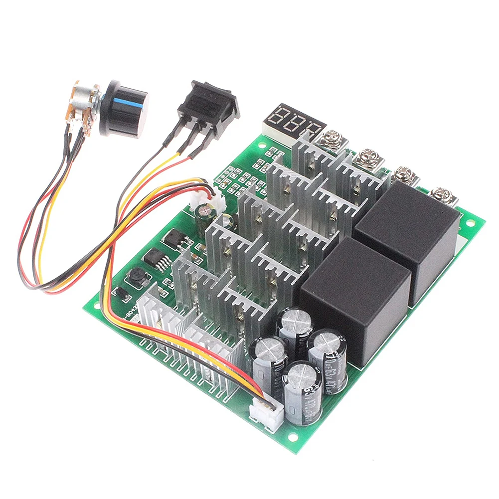 DC10V-55V Voltage Regulator Digital Display 60A Motor Regulator Speed Controller 12V 24V 36V 48V with Knob Switch