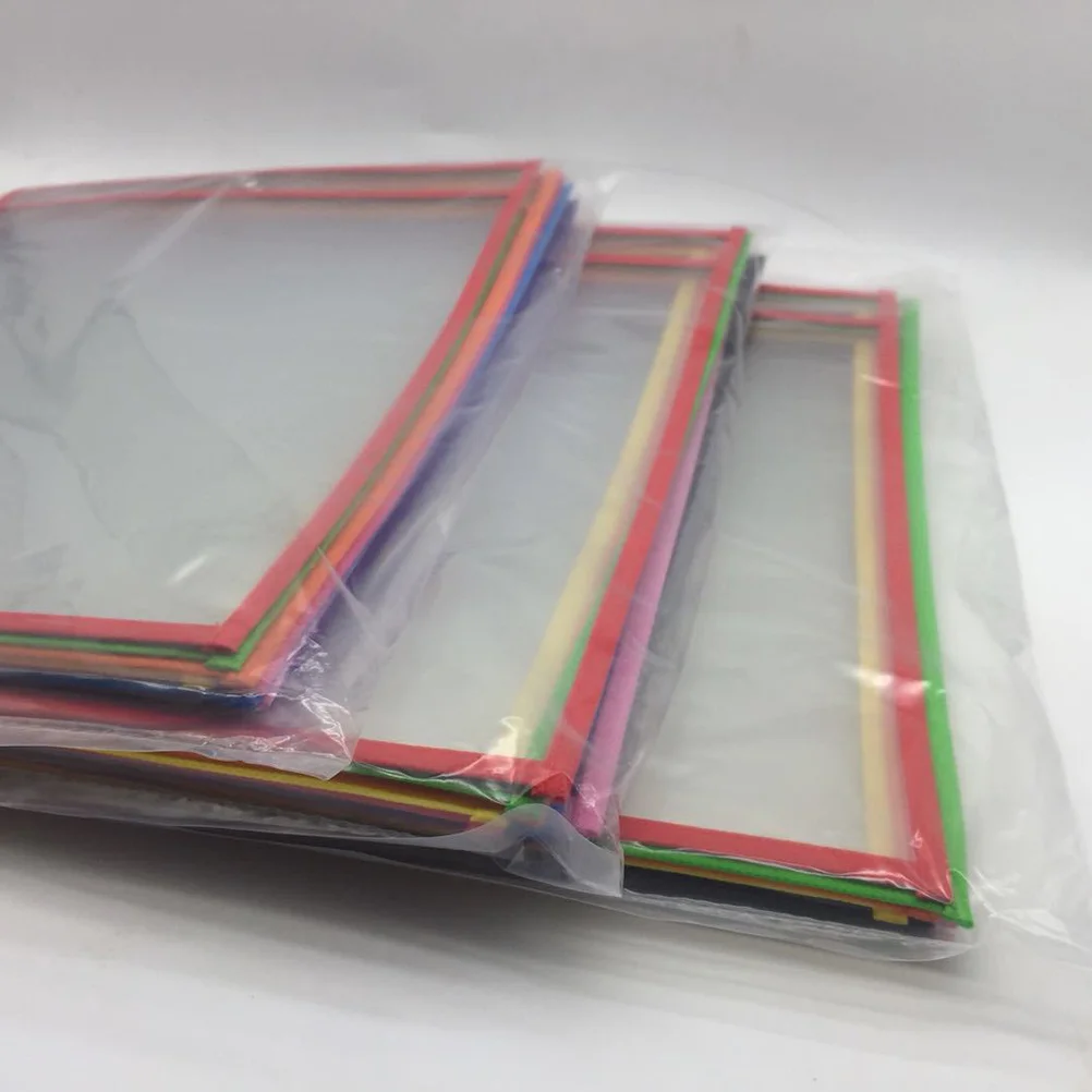 

12Pcs Dry Erase File Pockets PVC Waterproof Clear Pouches with Metal Grommet for Children Office School