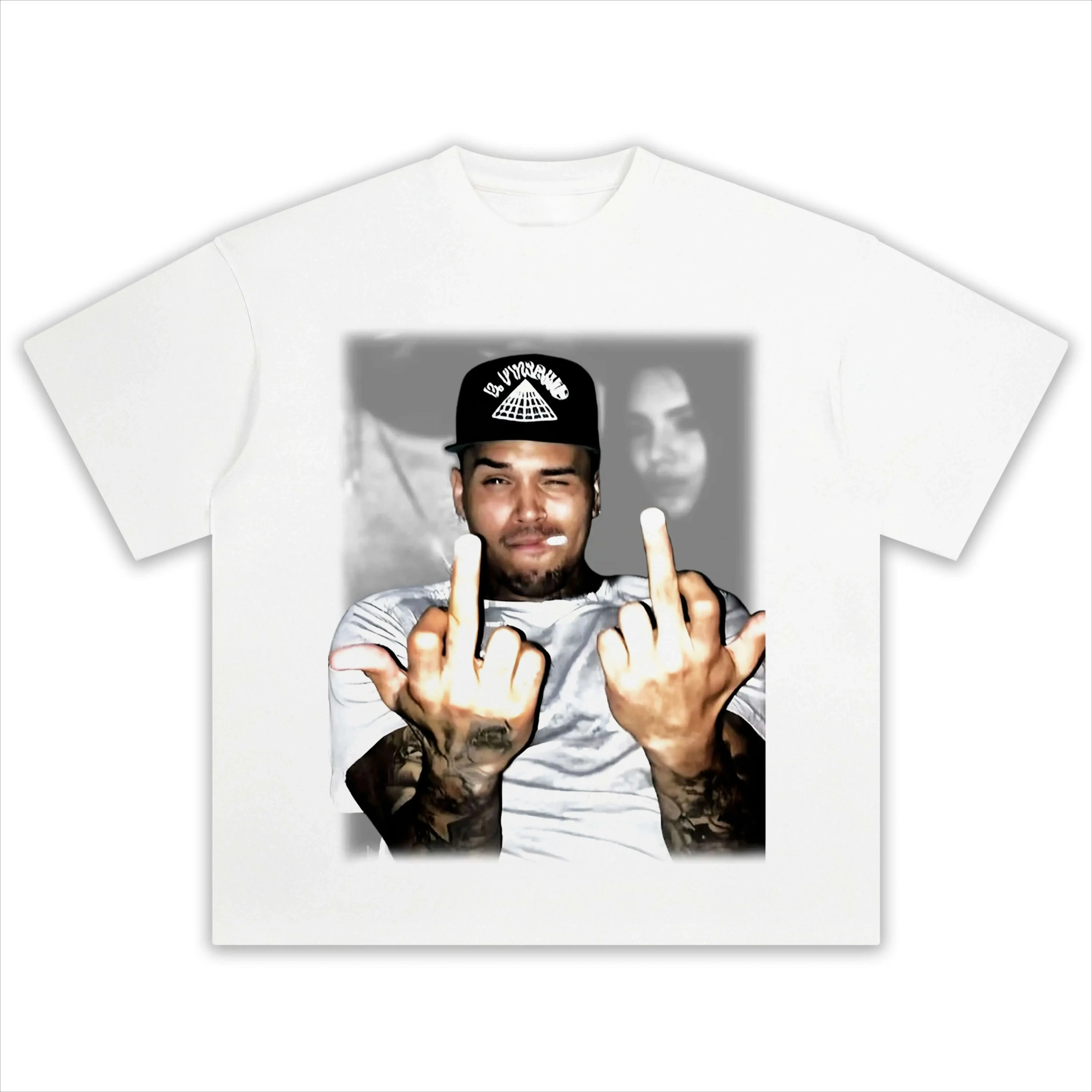 كريس براون المقدسة الغمامة تي شيرت الهيب هوب س الرقبة تي شيرت كم الذكور الطباعة فاسق تي شيرت القوطية الشارع الشهير ملابس علوية من القطن #6