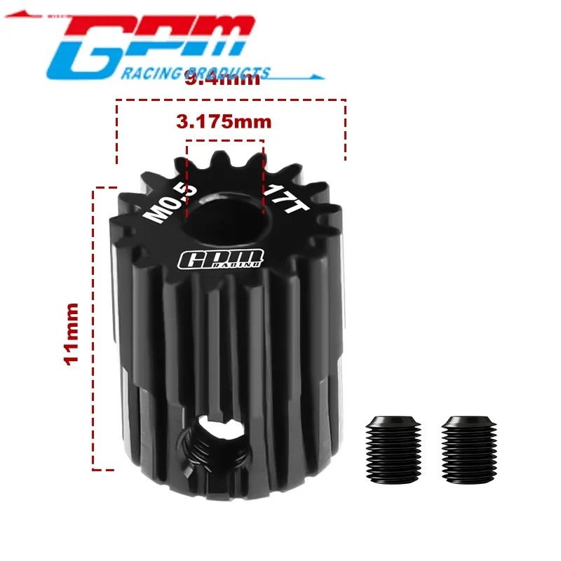 GPM MG313T/0.5M-MG323T/0.5M 40Cr STEEL MOTOR GEAR 13T-23T（MODULE:0.5MM,MOTOR TOOTH DIAMETER:3.175MM） RC Upgrade - view 5