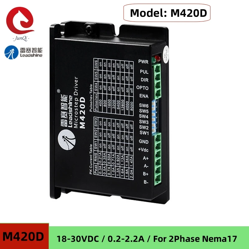 Leadshine M420D 2 Phase Mircostep Driver 18~30VDC,0.2~2.2A For Nema 14/16/17 Stepping Motor Controller