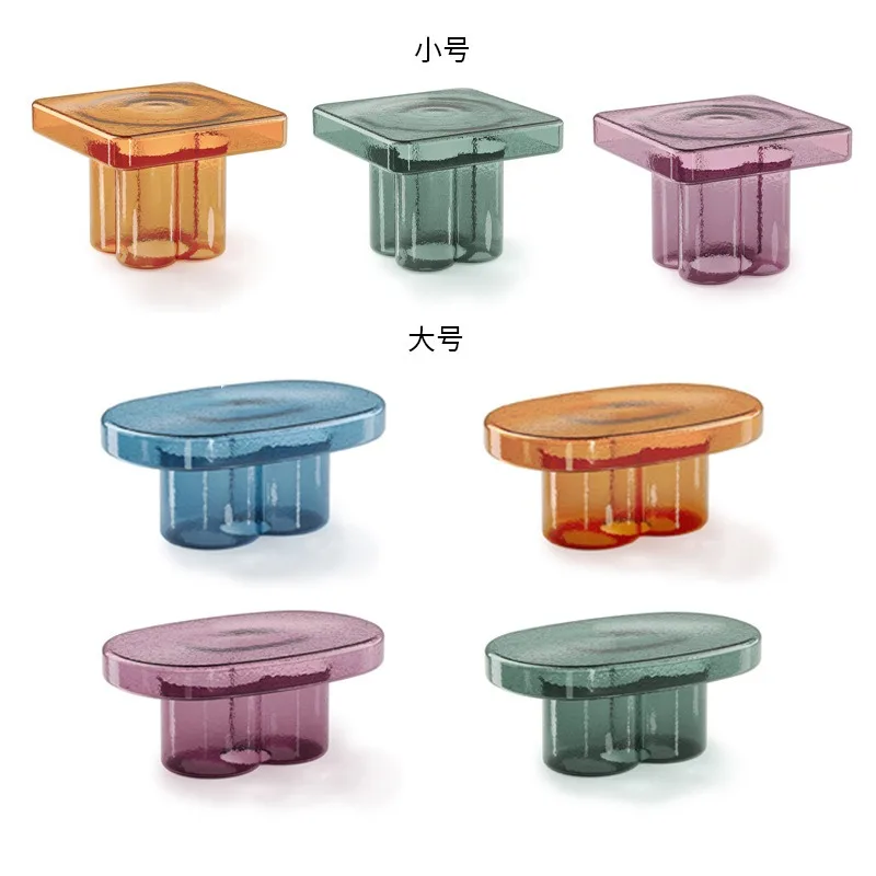 table light luxury modern living room household small apartment petal tea table Nordic creative high transparent edge
