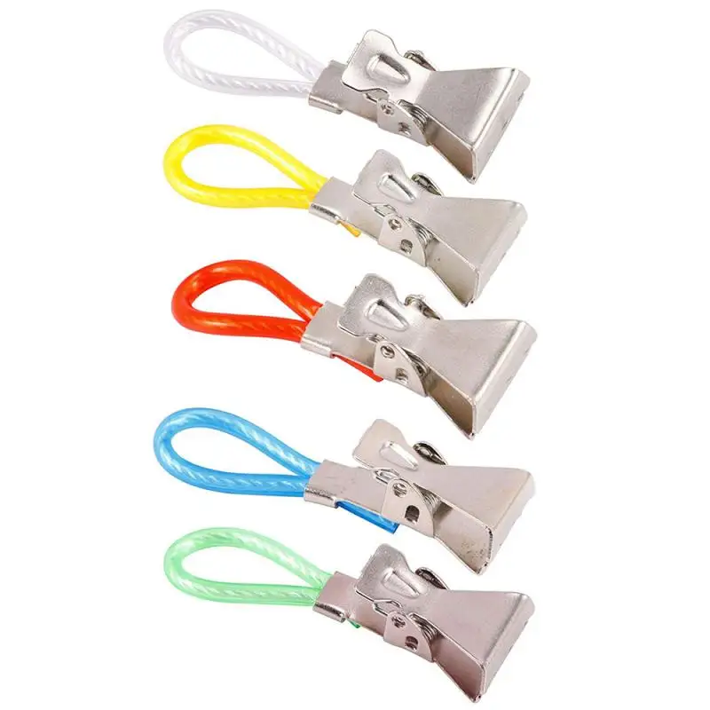 5pcs/Tea Towel Hand Towel Hangers Hanging Clothes Pegs Clip On Hooks Loops Clip Hook Kitchen Bathroom Tool Random Colors