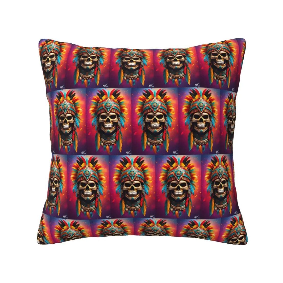 Aztec Skull7 Square Pillowcase Pillow Cover Cushion Decor Comfort Throw Pillow for Home Living Room
