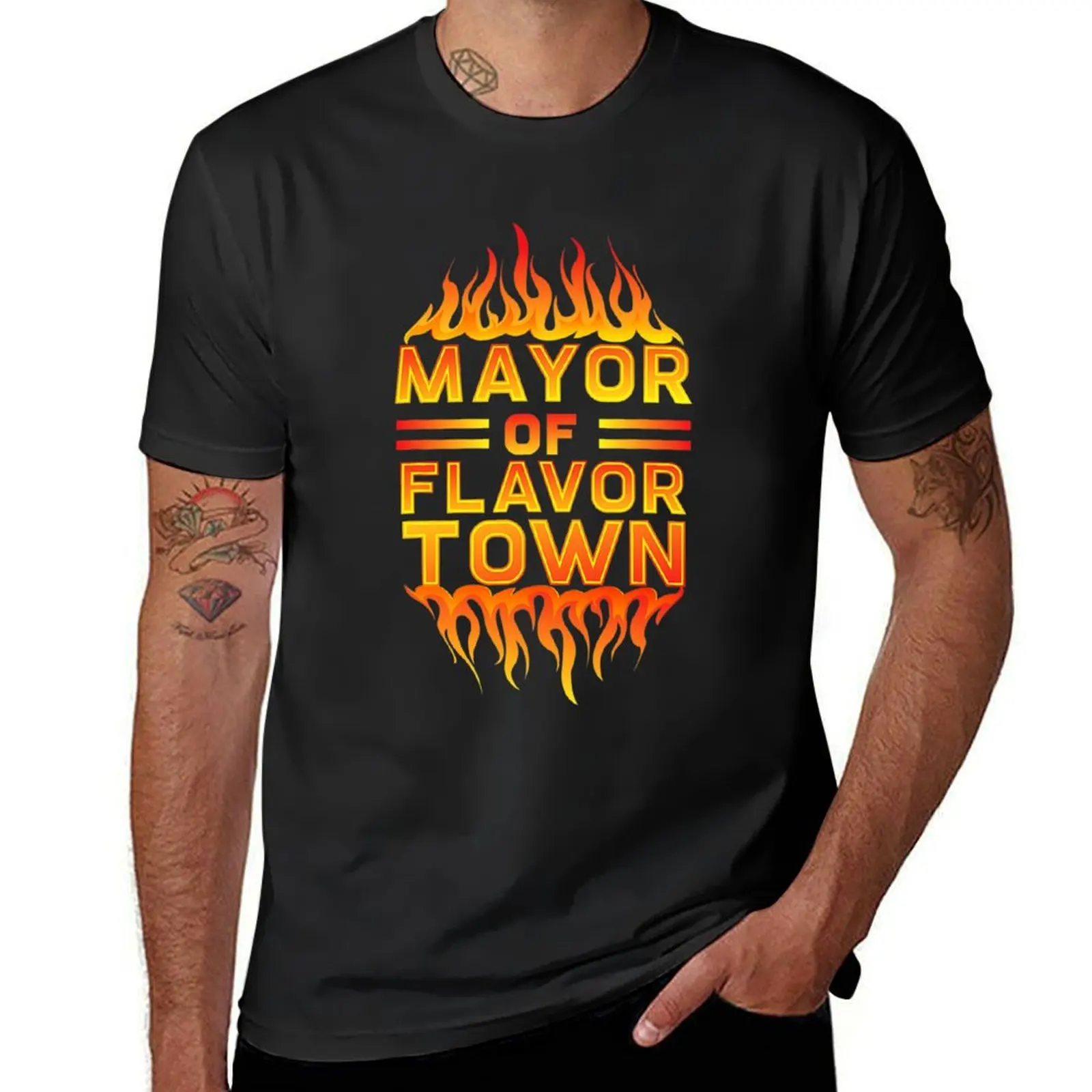 

design for Mayor of Flavor Town T-Shirt anime animal prinfor boys big and tall t shirts for men