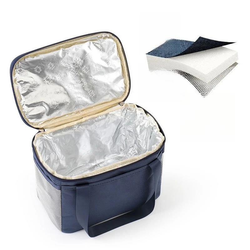 Square Lunch Tote Bag Thickened Aluminum Foil Insulated Bento Bag Large Capacity Picnic Bag For Office Workers And Students
