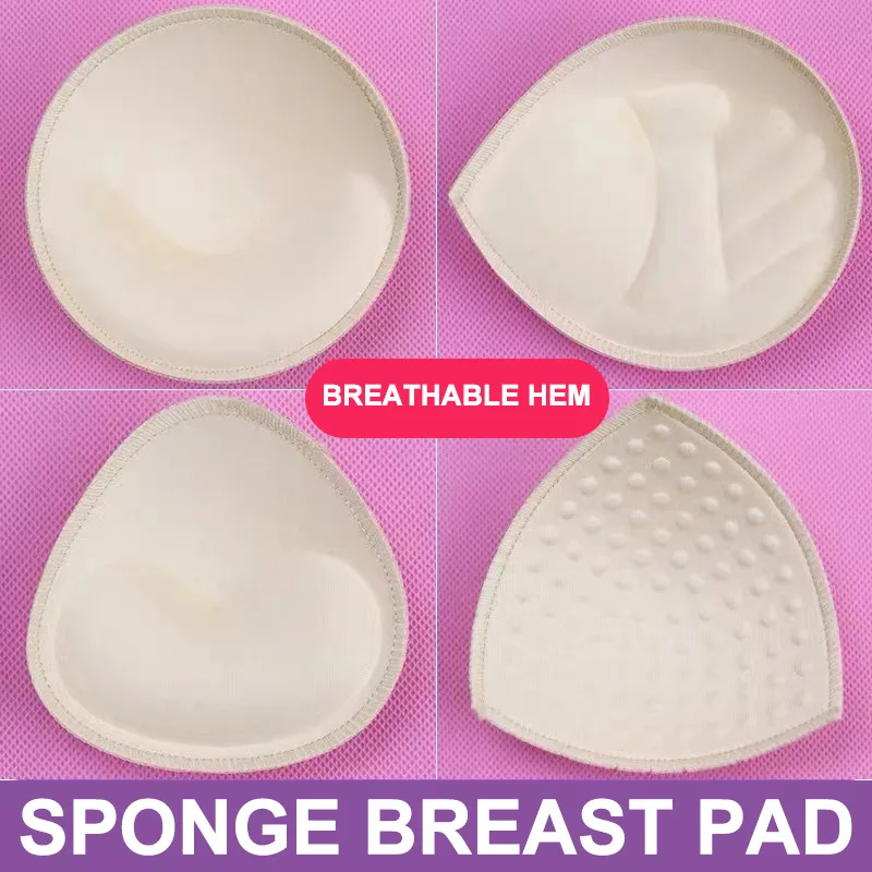 

Thickened Triangle Underwear Lock Edge Sponge Chest Pad Inserts On The Thin Bottom Thick Round Sponge Swimsuit Sponge Cup