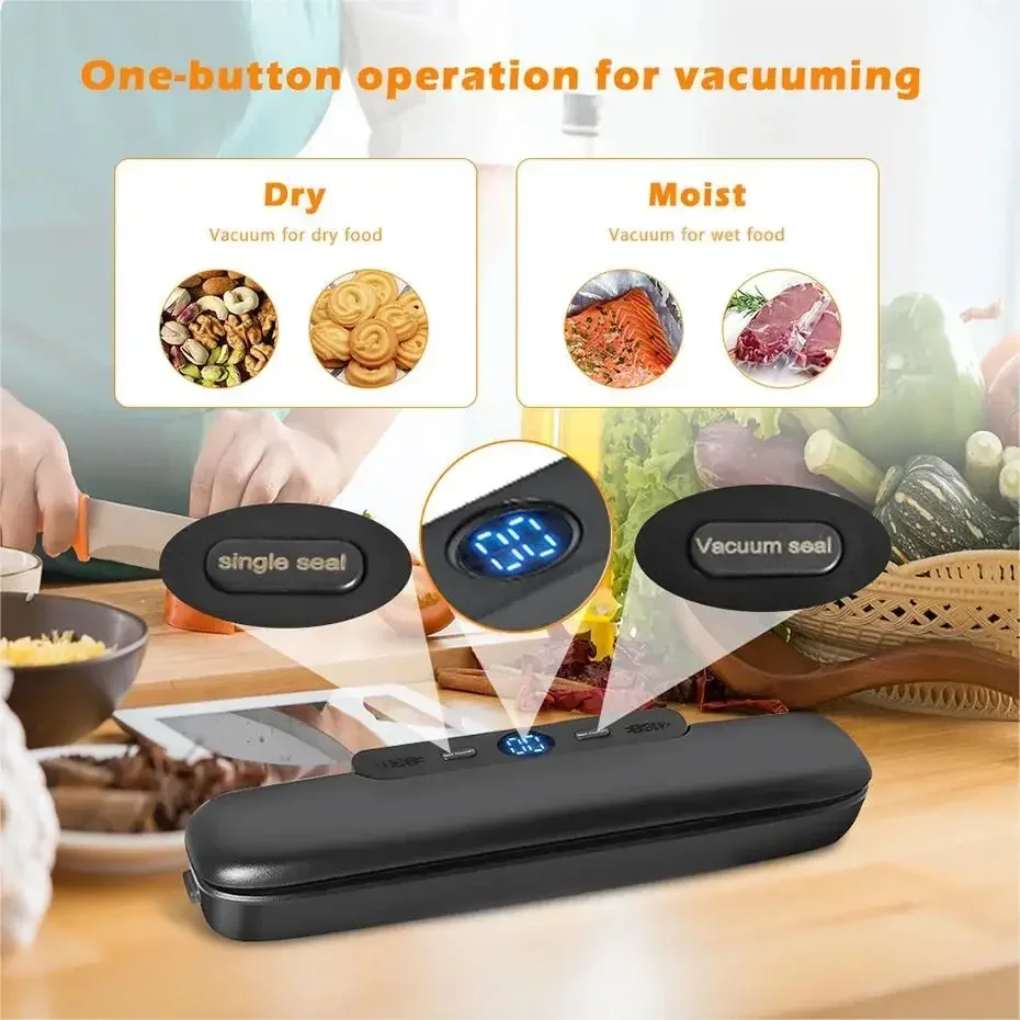 Vacuum Sealer Packaging Machine FoodSealer With Free 10pcs Vacuum bags Household Kitchen Vacuum Food Sealing 220V