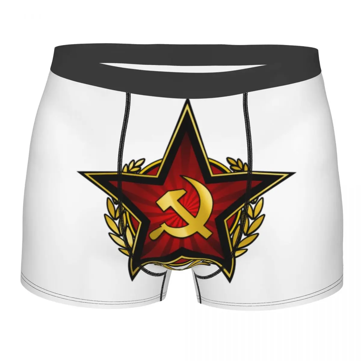 Hammer And Sickle CCCP Soviet Union Coat Of Arms Boxer Shorts Men 3D Print Male Stretch Underwear Panties Briefs