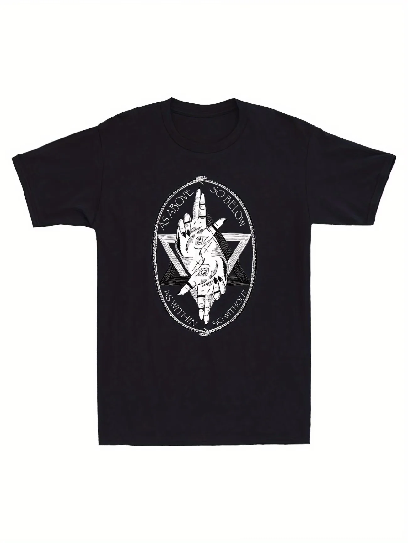 Gothic All Seeing Eye Ouroboros T-Shirt Esthetic Witchy Hermeticism Occult Clothes Cotton  Graphic Tees Unisex Dark Streetwear