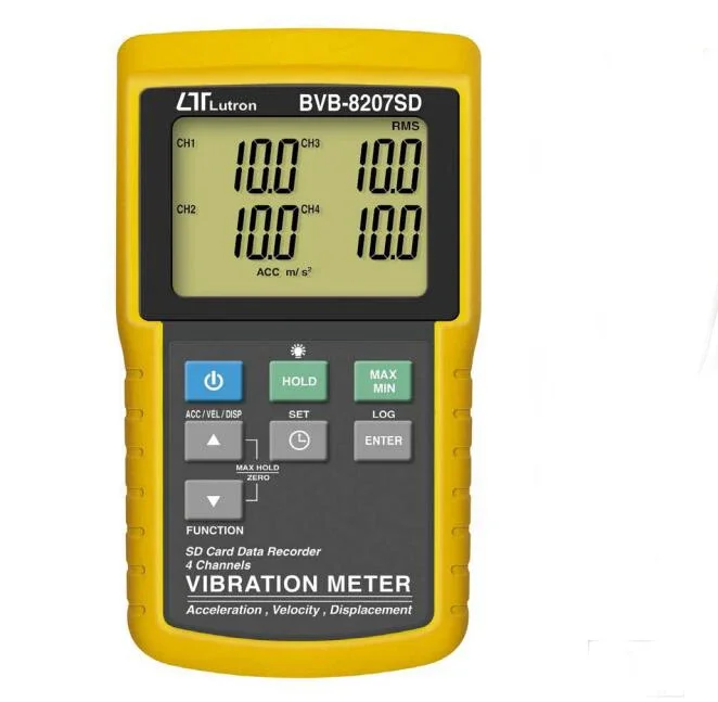 LUTRON BVB-8207SD 4 Channels Vibration Meter Recorder Real Time Data Recorder