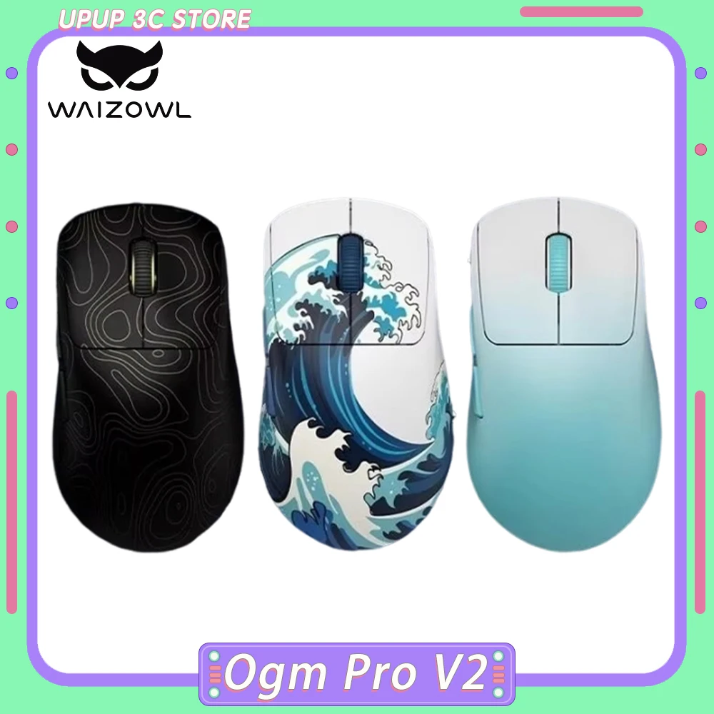 

Waizowl Ogm Pro V2 Mouse Paw3950 Three Mode Wireless Mouse 8K Polling Rate Game Mouse Lightweight Mice Customized PC Accessories