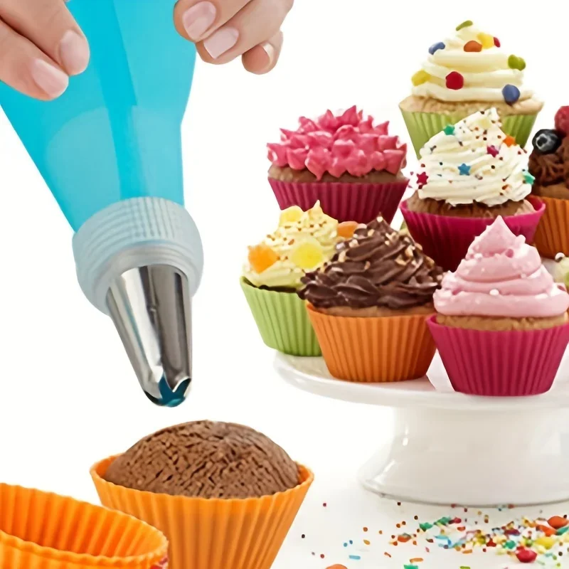 Kuchendekorationswerkzeug-Set mit Spritztüllen, Zuckergussspitzen, Fondantnägel, Spritzbeutel zum Backen von Cupcakes, Keksen – DIY-Dessert-Set – Detail 10