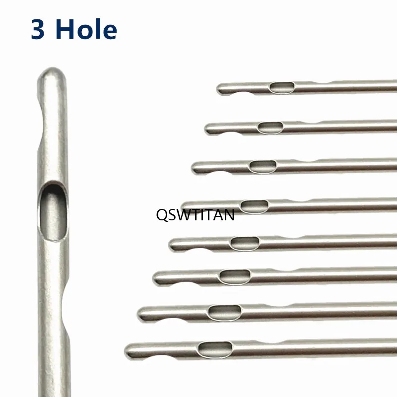 Spiral Cannula Three Hole Liposuction Cannulas Winding Type Stainless Steel Malleable for Facial Plastic Surgery Beauty Tools