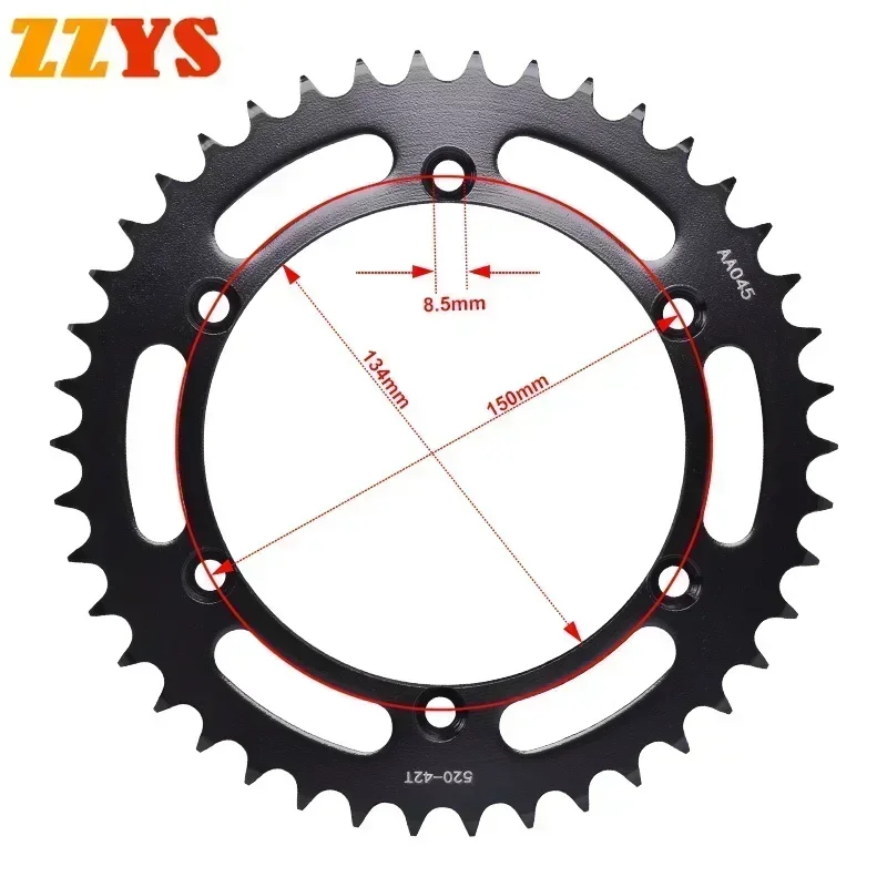 1pc 520 42T 48T 50T 51T Tooth Rear Sprocket Gear Cam Star Pinion For Kawasaki Off Road KDX250SR 1989-1991 KDX250S KDX250 KDX 250