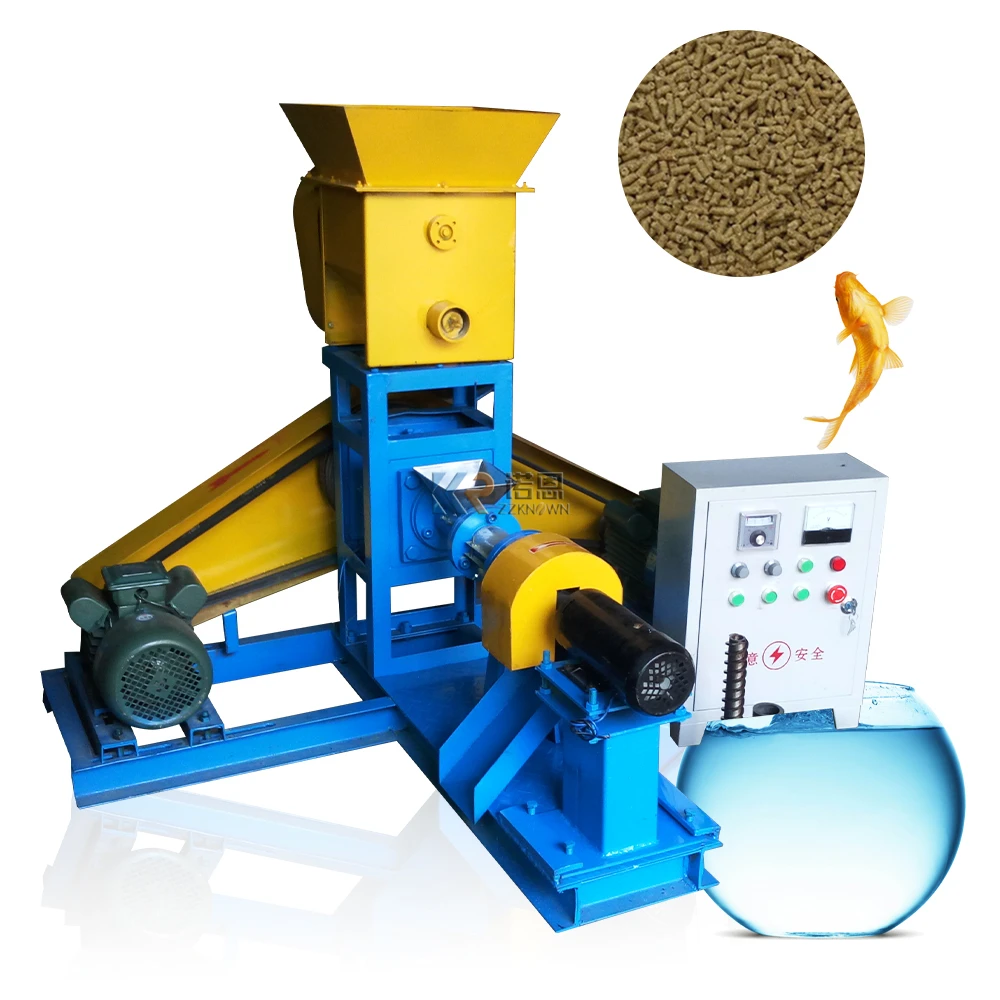 OEM Commercial Floating Feed Pellet Extruder 1-12mm Molds  Agricultural Animal Fish Feed Pellet Making Processing Machine