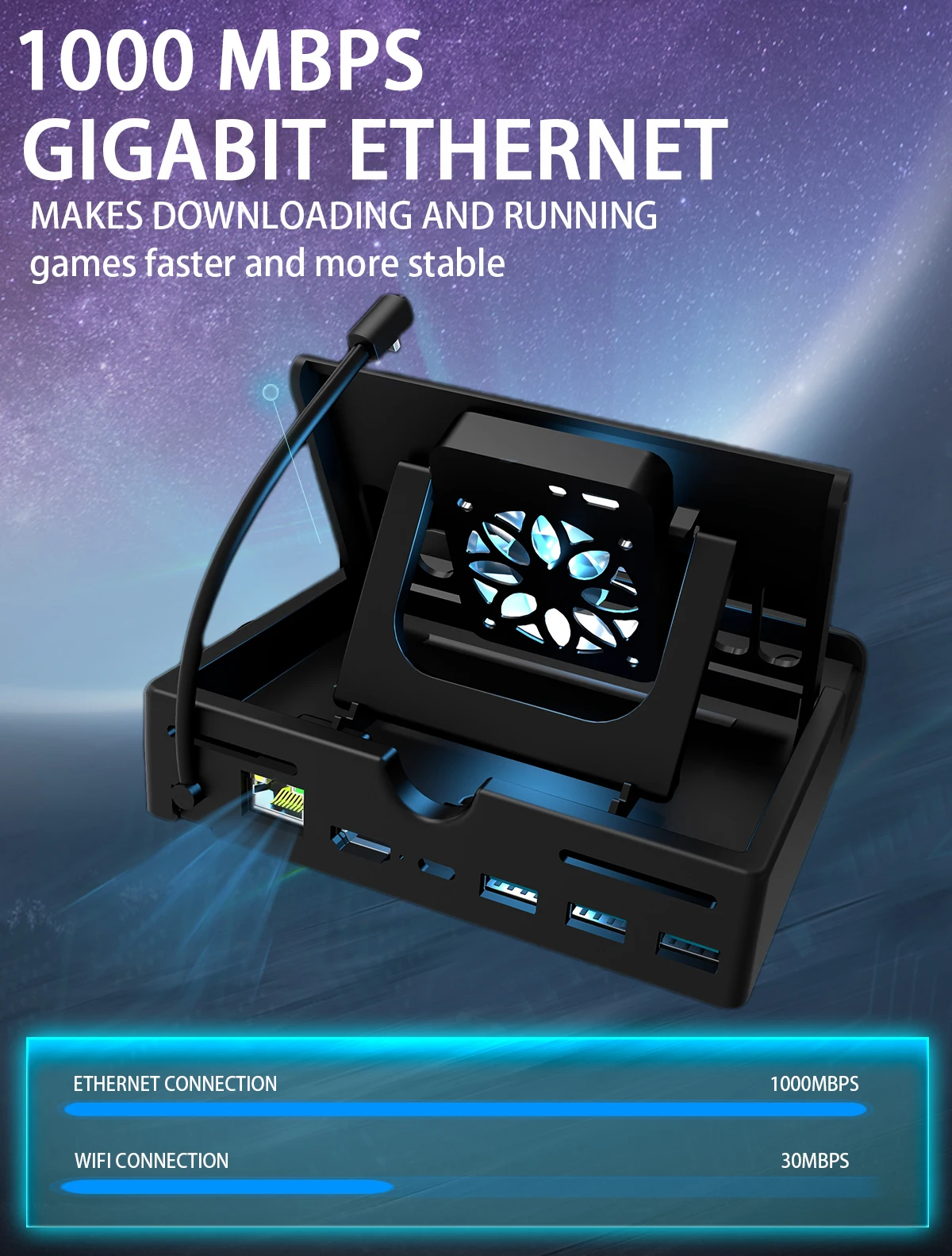 محطة إرساء 4K @ 60 هرتز لـ ROG Xbox Ally X مع مروحة تبريد USB 3.0*3، PD100W وإيثرنت مناسبة لـ ROG Xbox Ally X #5