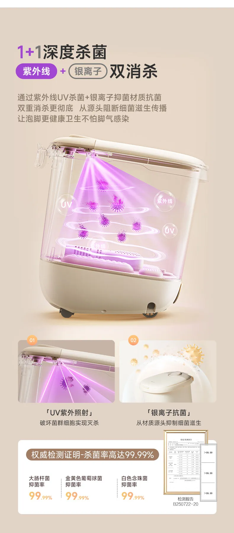 220V Bear Foot Spa Bath Massager with Heating and Constant Temperature Electric Automatic Smart Foot Soaking Tub WCA - view 6