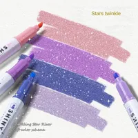 4 Colors/box Kawaii Glitter Highlighter Pen Pastel Fine Pastel Highlighter Marker Scrapbook Painted Stationery School Supplies