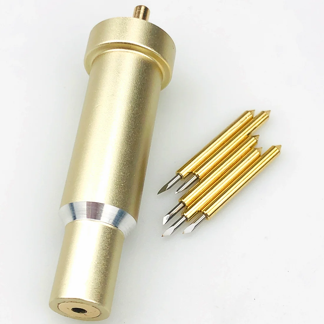 

5pcs Premium Fine Point Plotter Blade for Cricut Maker 3 Explore Air Venture and 1pc Blade Holder Gold Smooth