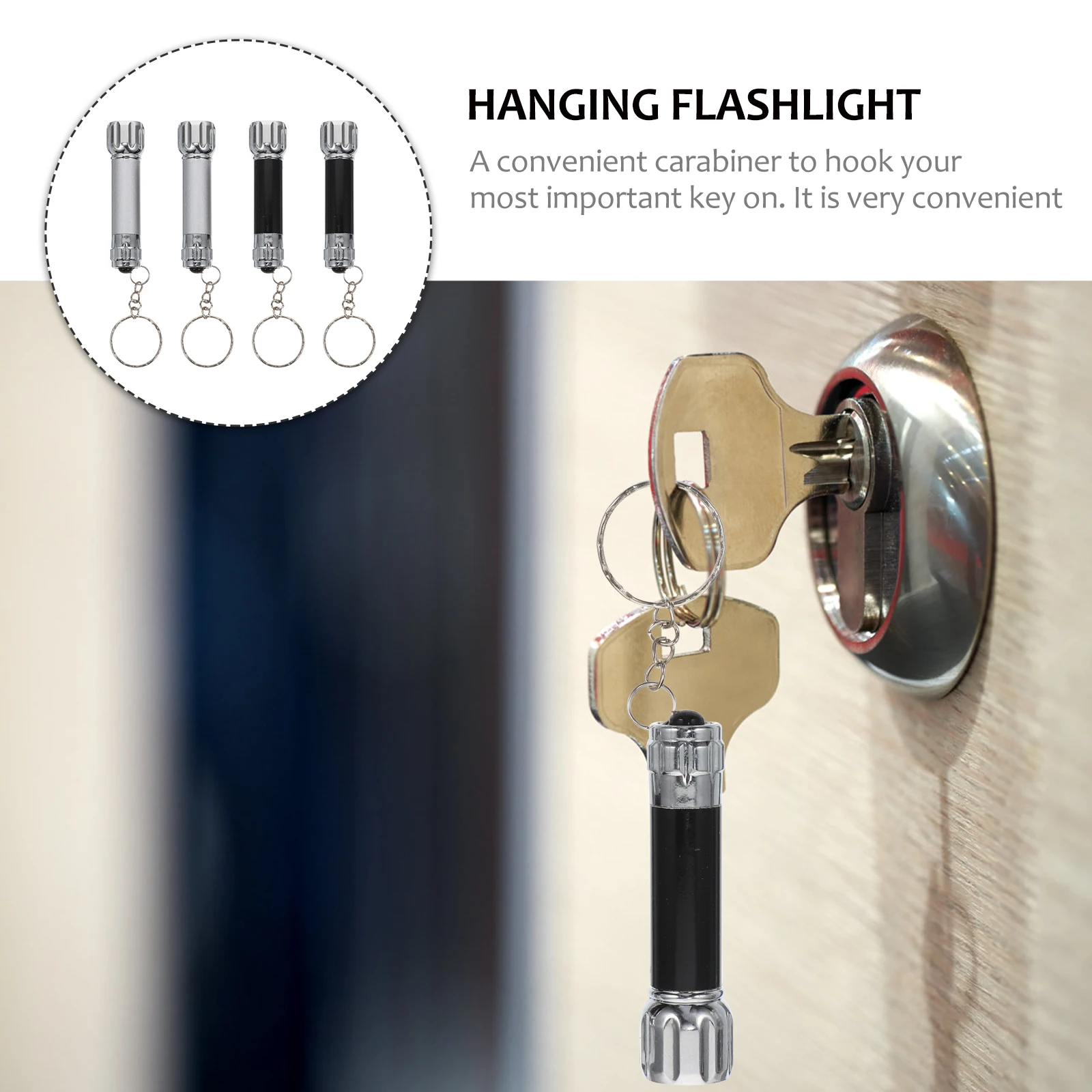 4pcs Mini Led Pumpkin Head Portable Keychain Flashlight Aluminum Alloy Outdoor Survival Hiking Camping Key Ring Pendant