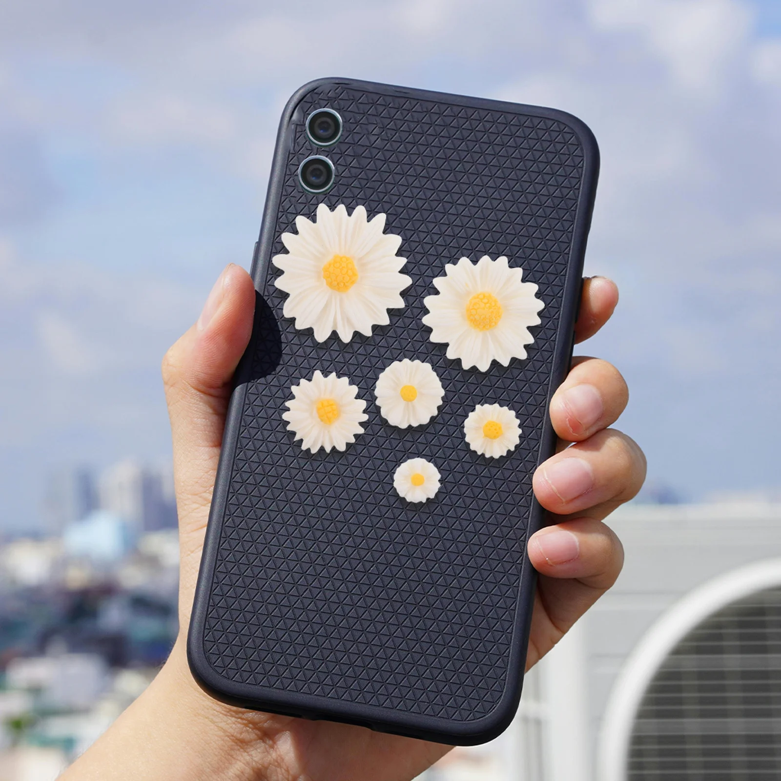 

120pcs Handmade Mini Daisies Resin Flatback Charms For Diy Phone Case Jewelry Making Hair Barrette Decor Daisy Flower Dangle