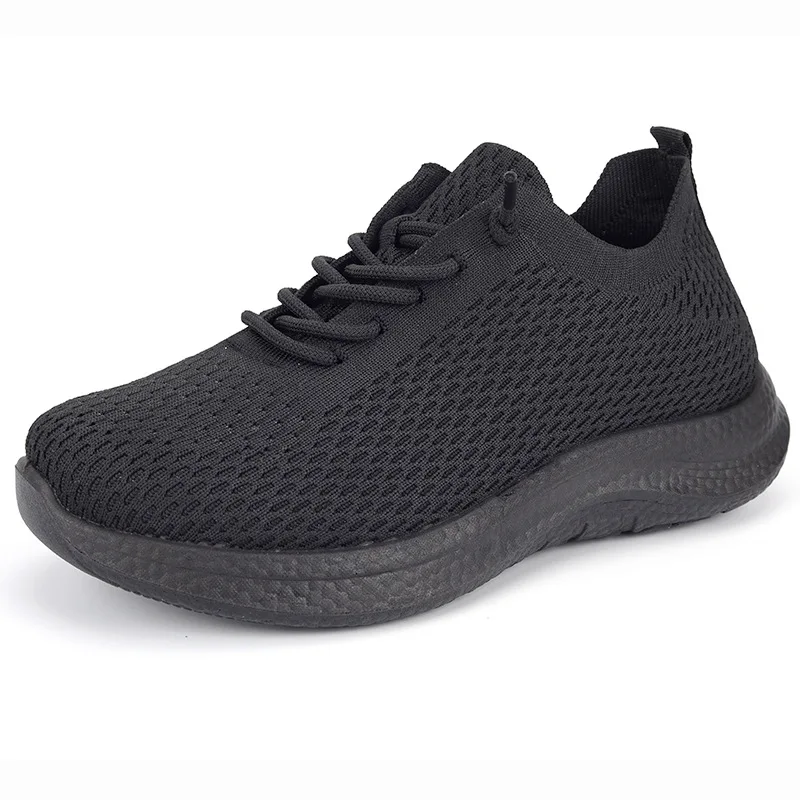 Summer Ladies Breathable Mesh Walking Shoes Non Slip Light Elastic Shoelace Soft Sole Knit Casual Sneakers For Daily Outdoor view 2