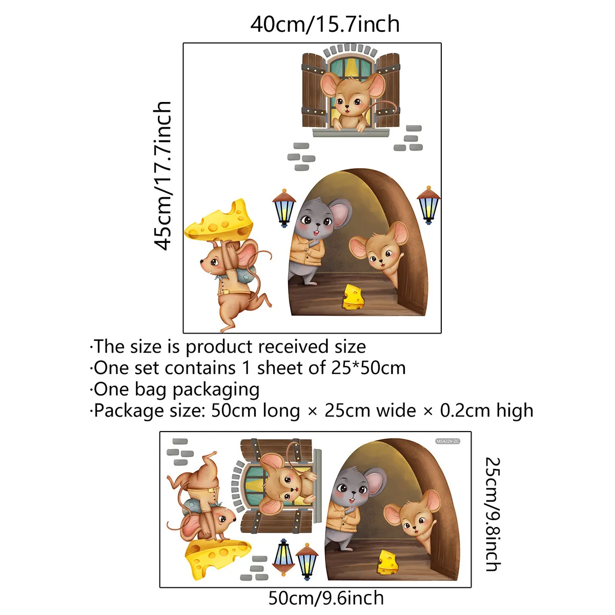 Cute Mouse Wall Sticker Living Room Wall Edge Home Decoration Mural For Kids Bedroom Wallpaper Removable Funny Rats Decals